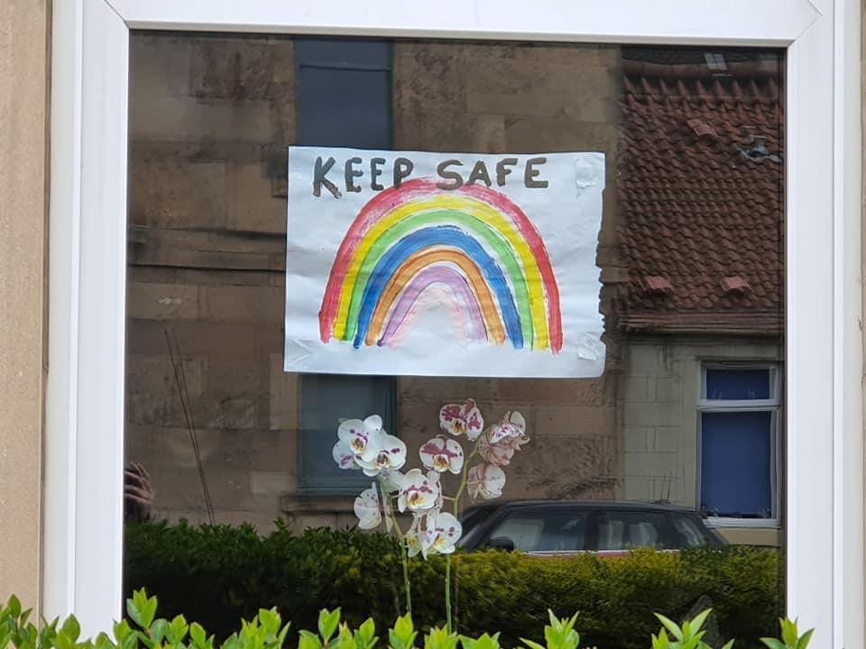 Rainbow in window