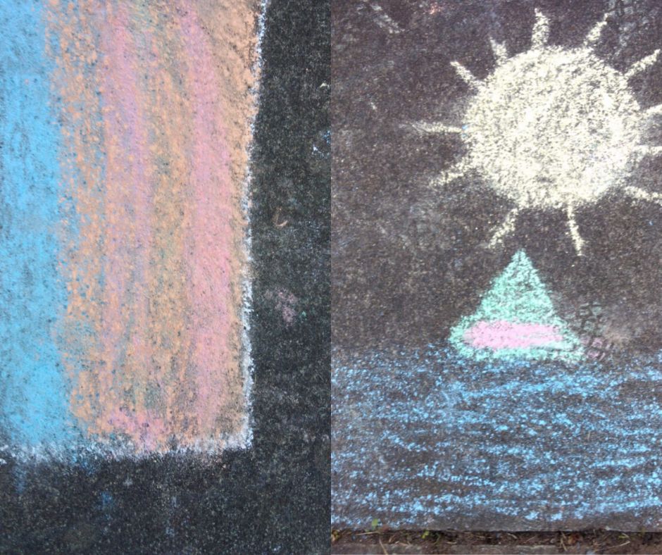 child's chalk drawing