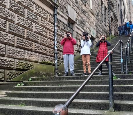 kids on steps