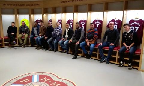 men's group changing room at Tynecastle Stadium